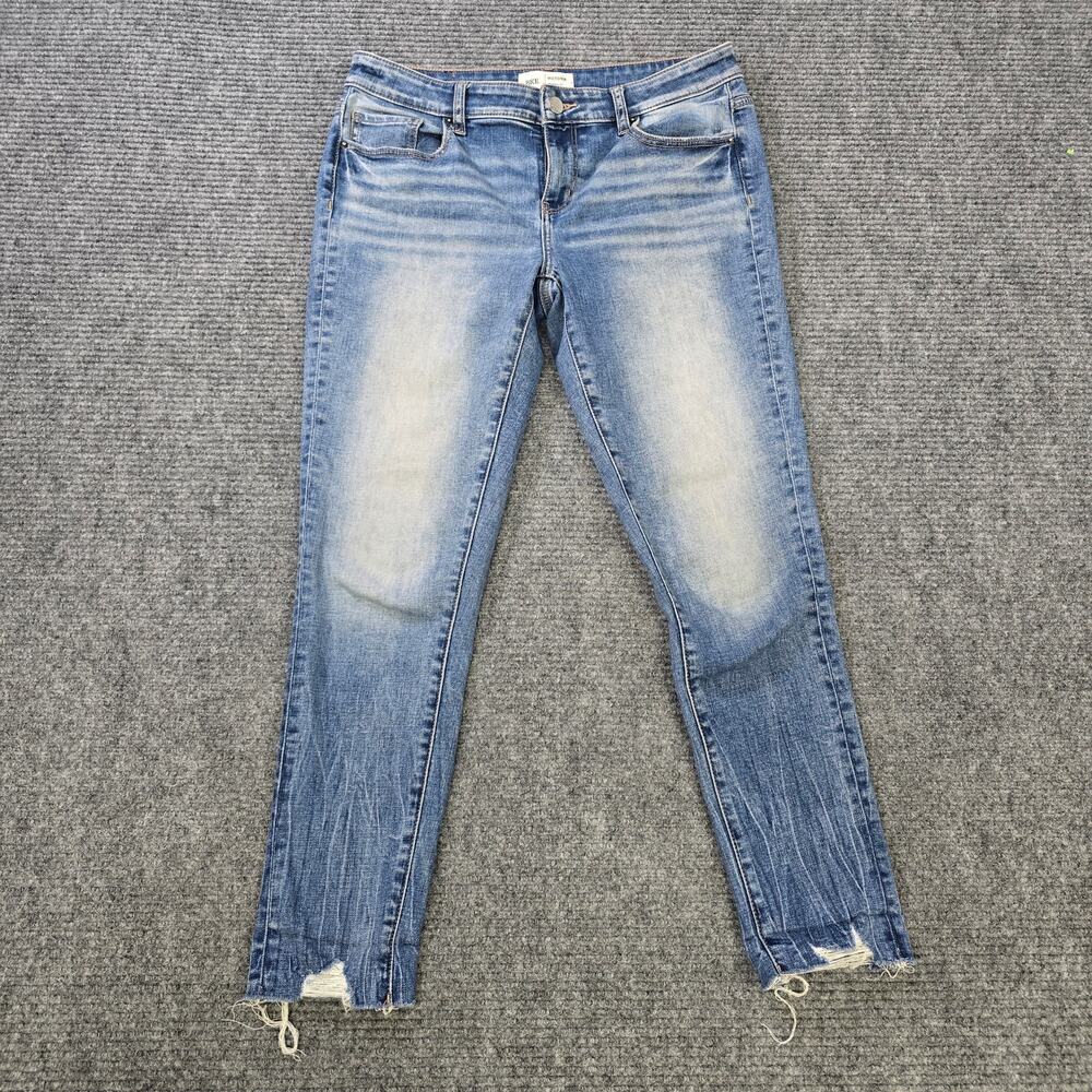 BKE Victoria Jeans Womens 28 Blue Skinny Distressed Raw Hem Stretch